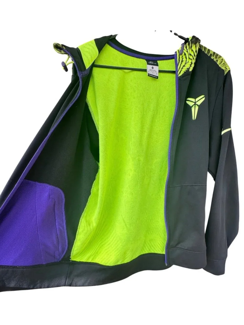 Nike Kobe Bryant Therma-Fit Full Zip Hoodie Jacket Mens Size M Gray Black Purple